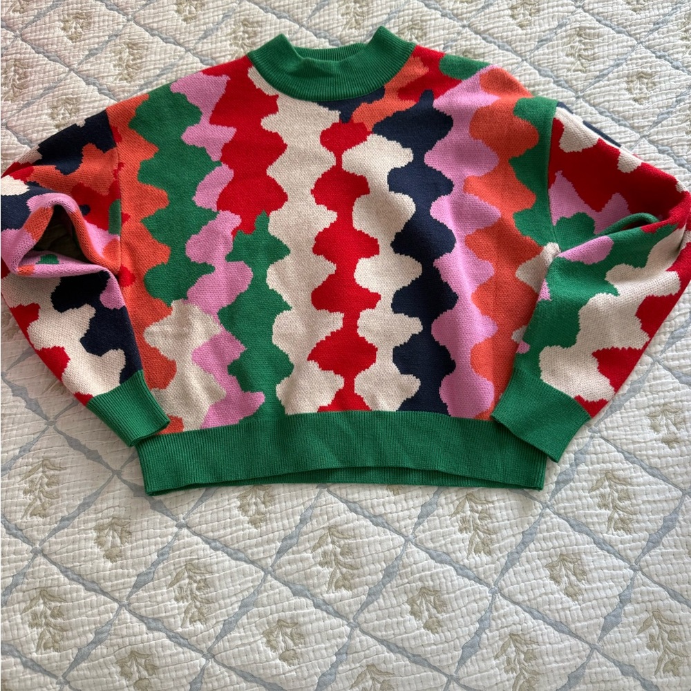 THML Multicolor Wave-Pattern Crewneck Sweater wit… - image 1